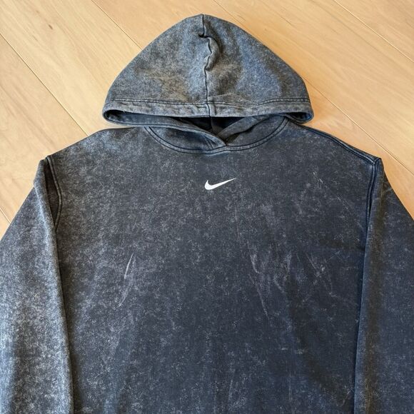 Nike Center Swoosh Hoodie Women's XS Black Stone Wash Pullover Travis Scott - Picture 3 of 9